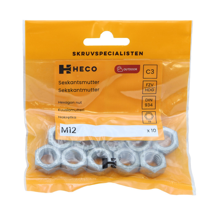 Mutter M12 FZV 10-pack Heco